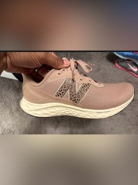 New Balance Women's Blush Athletic Sneakers with Leopard Logo